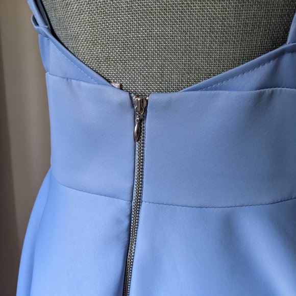 like new - light blue A line wedding guest dress -  midi/knee length - Picture 5 of 8